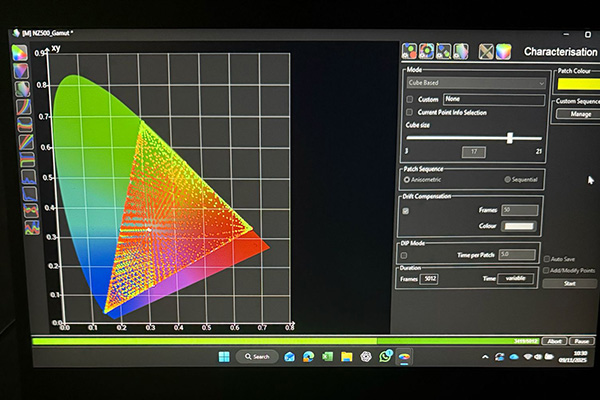 Colour accuracy data to show video calibration across different equipment.