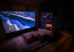 Image showing a home cinema setup for Common Home Cinema Setup Mistakes blog post by Sonyx